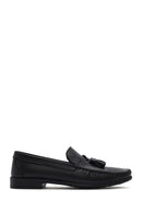 Erkek Siyah Püsküllü Deri Loafer | Derimod