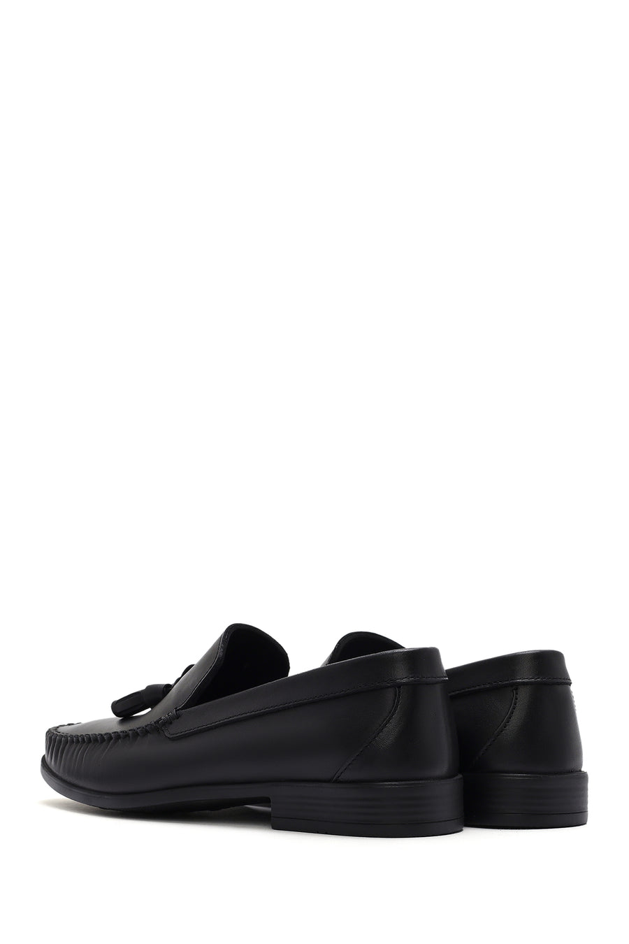 Erkek Siyah Püsküllü Deri Loafer