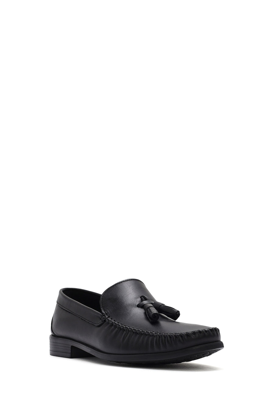 Erkek Siyah Püsküllü Deri Loafer