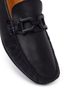Erkek Siyah Tokalı Deri Loafer | Derimod
