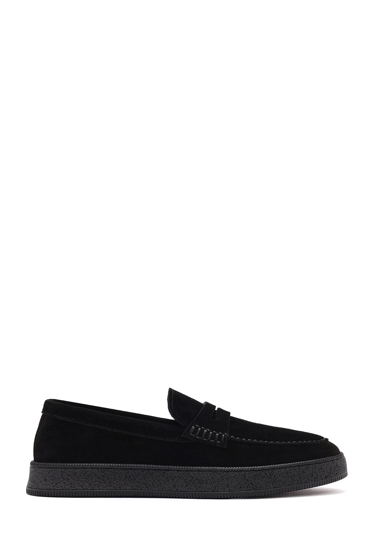 Men's Black Chunky Suede Leather Loafers 26SFD755410 | Derimod