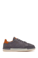 Erkek Gri Bağcıklı Süet Deri Sneaker | Derimod