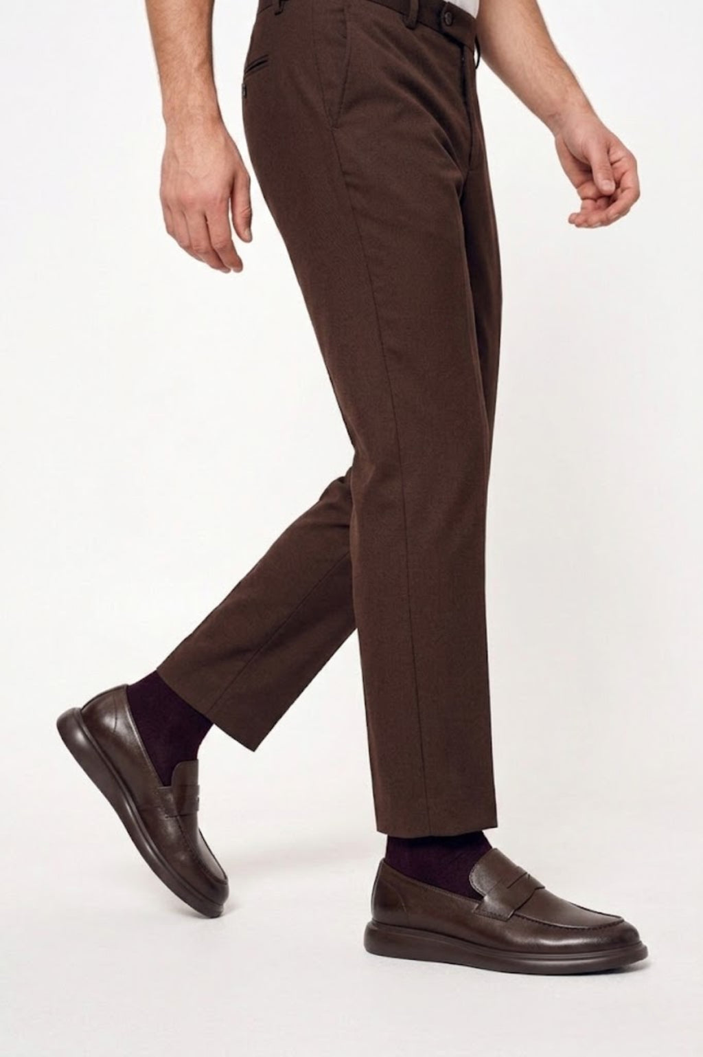 Erkek Kahverengi Deri Casual Loafer
