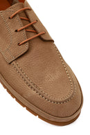 Men's Beige Lace-Up Nubuck Leather Casual Shoes | Derimod
