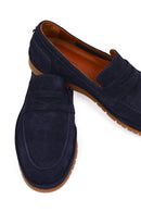 Erkek Lacivert Süet Deri Loafer | Derimod