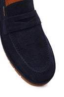 Erkek Lacivert Süet Deri Loafer | Derimod