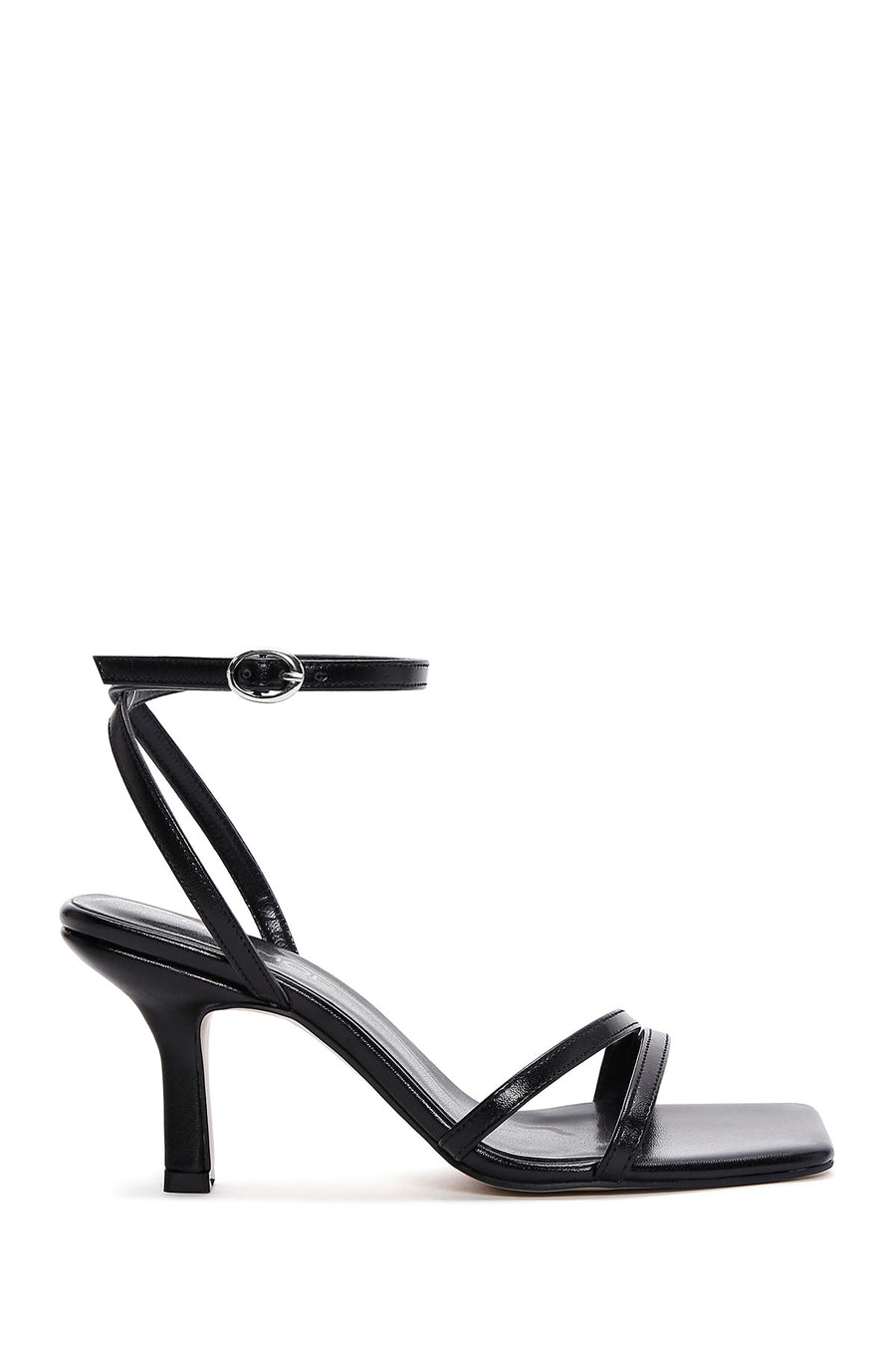 Women's Black Ankle Strap Heeled Sandals 26SFE390018 | Derimod