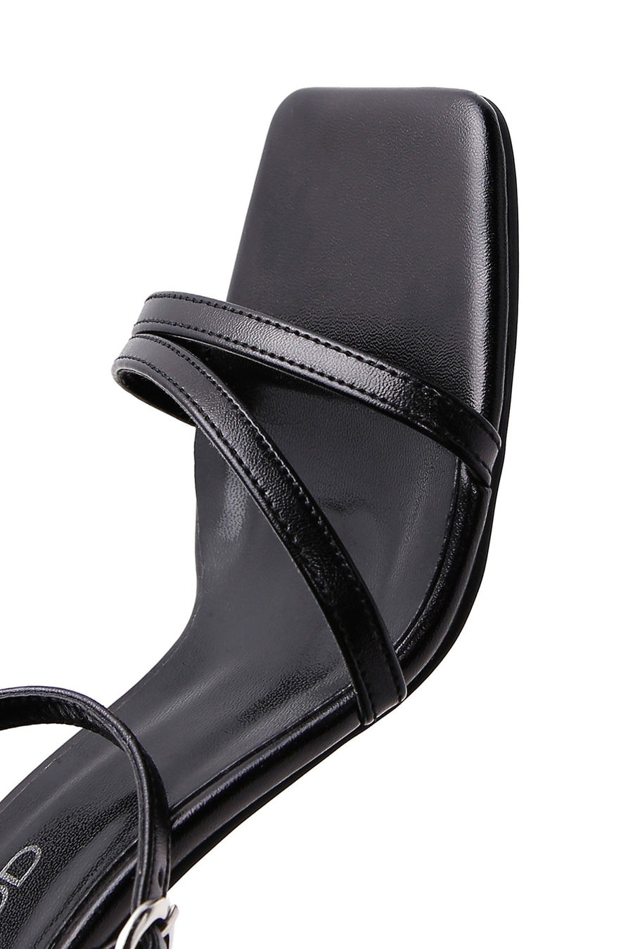 Women's Black Ankle Strap Heeled Sandals