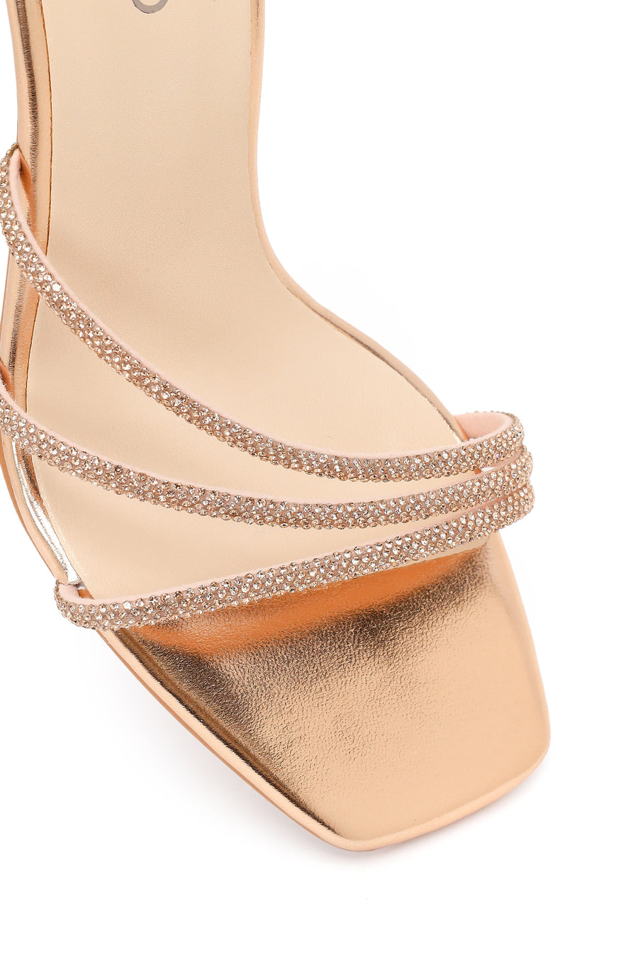Women's Pink Ankle Strap Stone Thin Heel Sandals