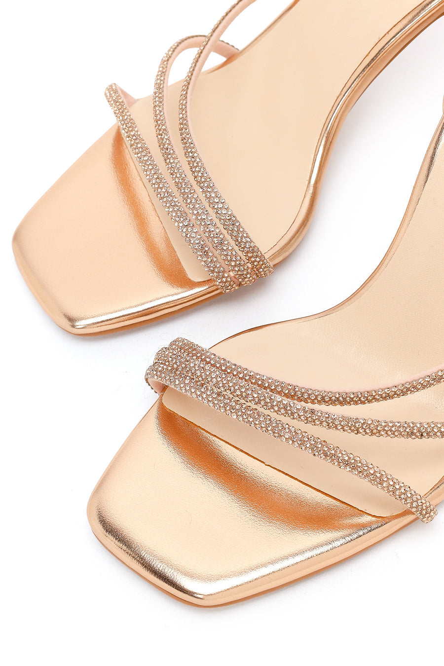 Women's Pink Ankle Strap Stone Thin Heel Sandals