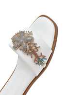 Women's White Stone Slippers | Derimod