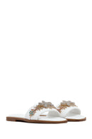 Women's White Stone Slippers | Derimod