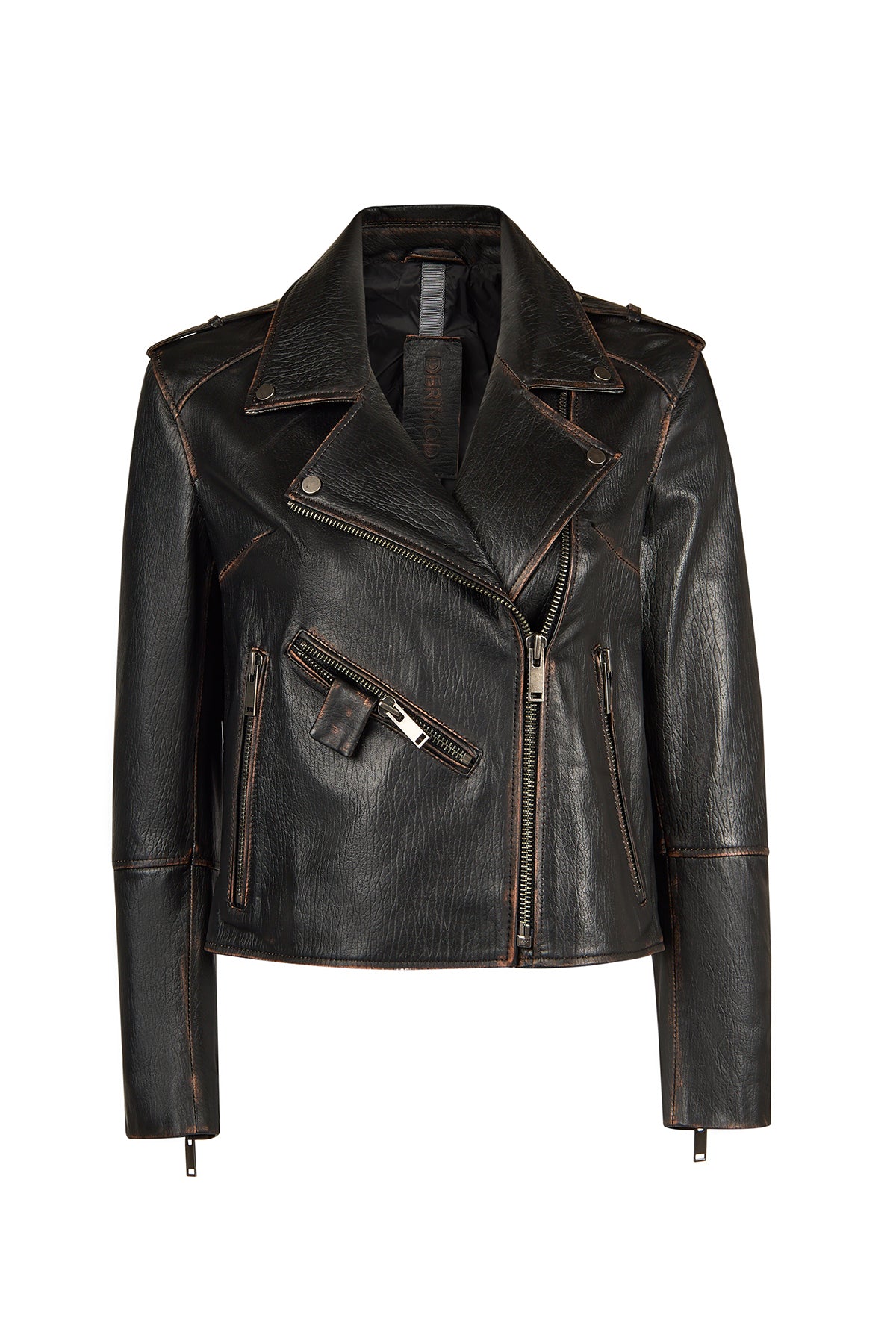 Oxford Kadın Siyah Biker Deri Ceket 26SGD5232JW | Derimod