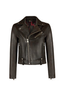 Newyork Kadın Bronz Biker Deri Ceket | Derimod