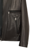 Amrabat Erkek Siyah Deri Ceket | Derimod