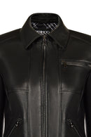 Kim Woman Black Leather Jacket | Derimod
