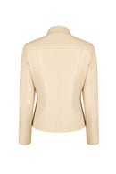 Kim Woman Ecru Short Leather Jacket | Derimod