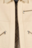 Kim Woman Ecru Short Leather Jacket | Derimod