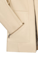Kim Woman Ecru Short Leather Jacket | Derimod