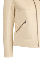 Kim Woman Ecru Short Leather Jacket | Derimod