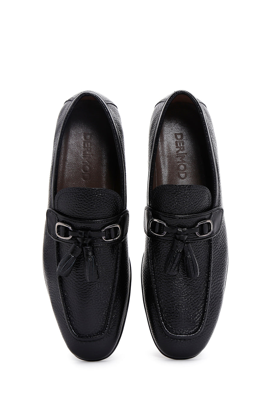 Men's Black Leather Tasseled Classic Loafer
