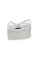 Women's Silver Long Chain Strap Stone Mini Evening Handbag | Derimod