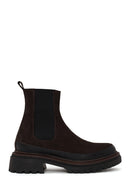 Woman Anthracite Thick-Soled Suede Chelsea Boots | Derimod