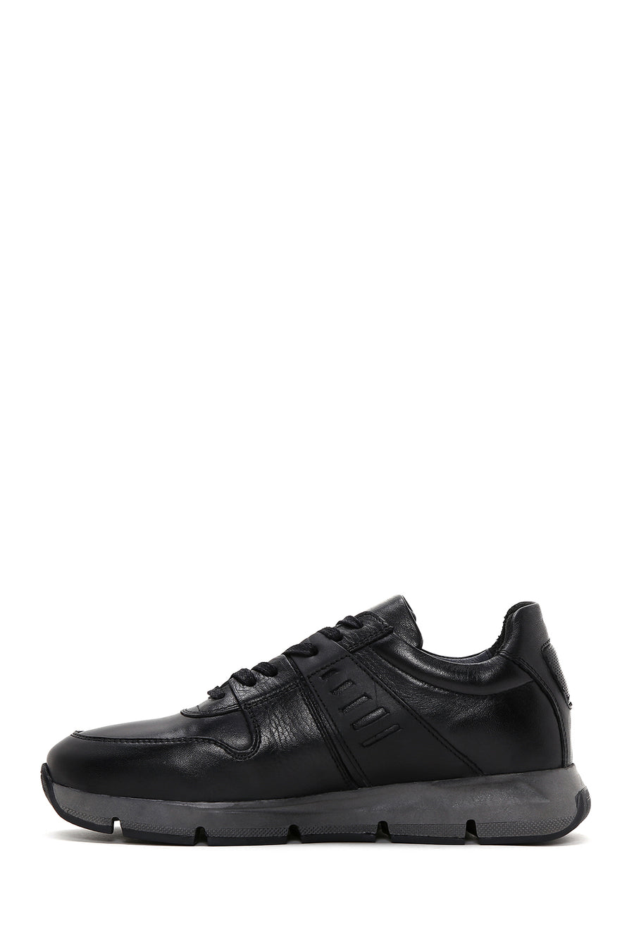 Men's Black Leather Casual Sneaker