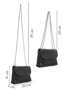 Women's Black Chain Strap Embellished Mini Evening Bag | Derimod