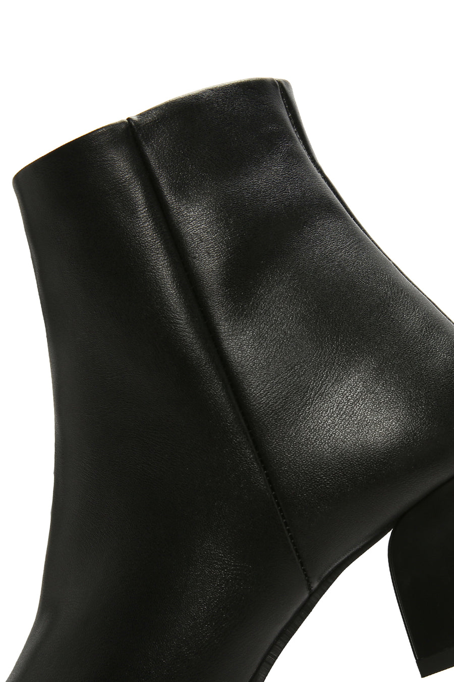 Women's Black Zippered Chunky Heel Boots