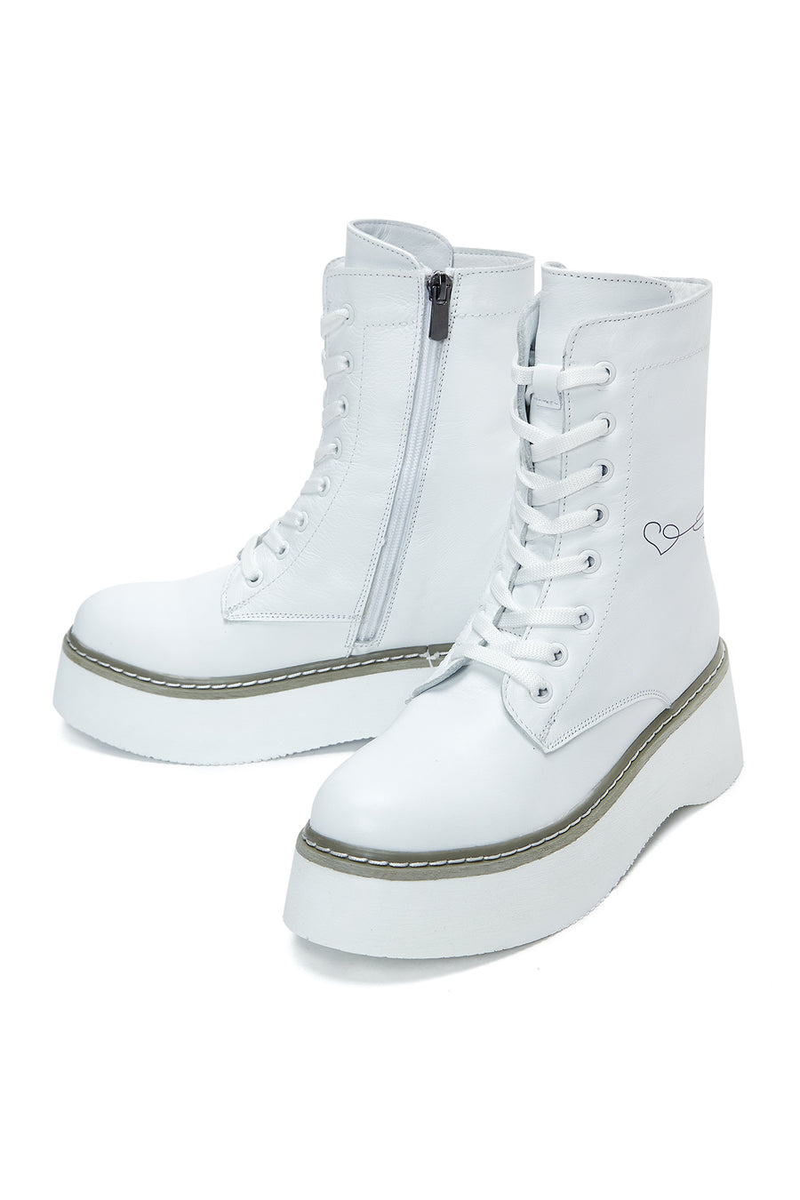 Women's Leather Wedge Heel Boots