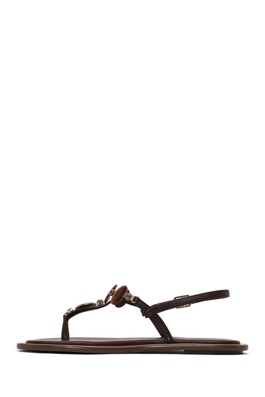 Woman Brown Embellished Toe-Post Sandal