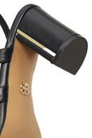 Woman Black Ankle Buckle Chunky Heeled Sandals | Derimod