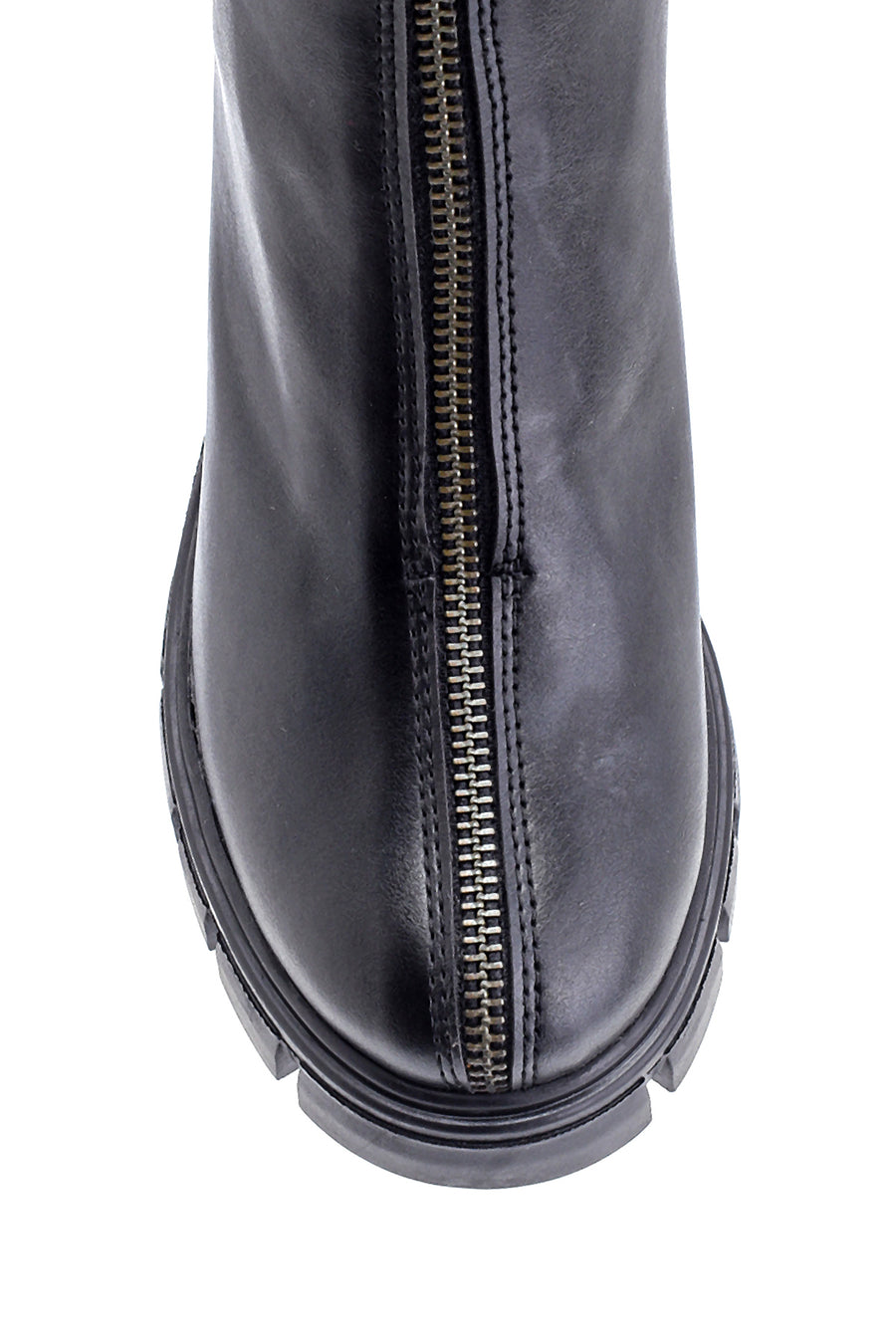 Women's Zipper Detailed Thick-Sole Heeled Boots