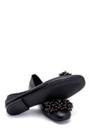 Women's Leather Bead Detailed Ballerinas | Derimod