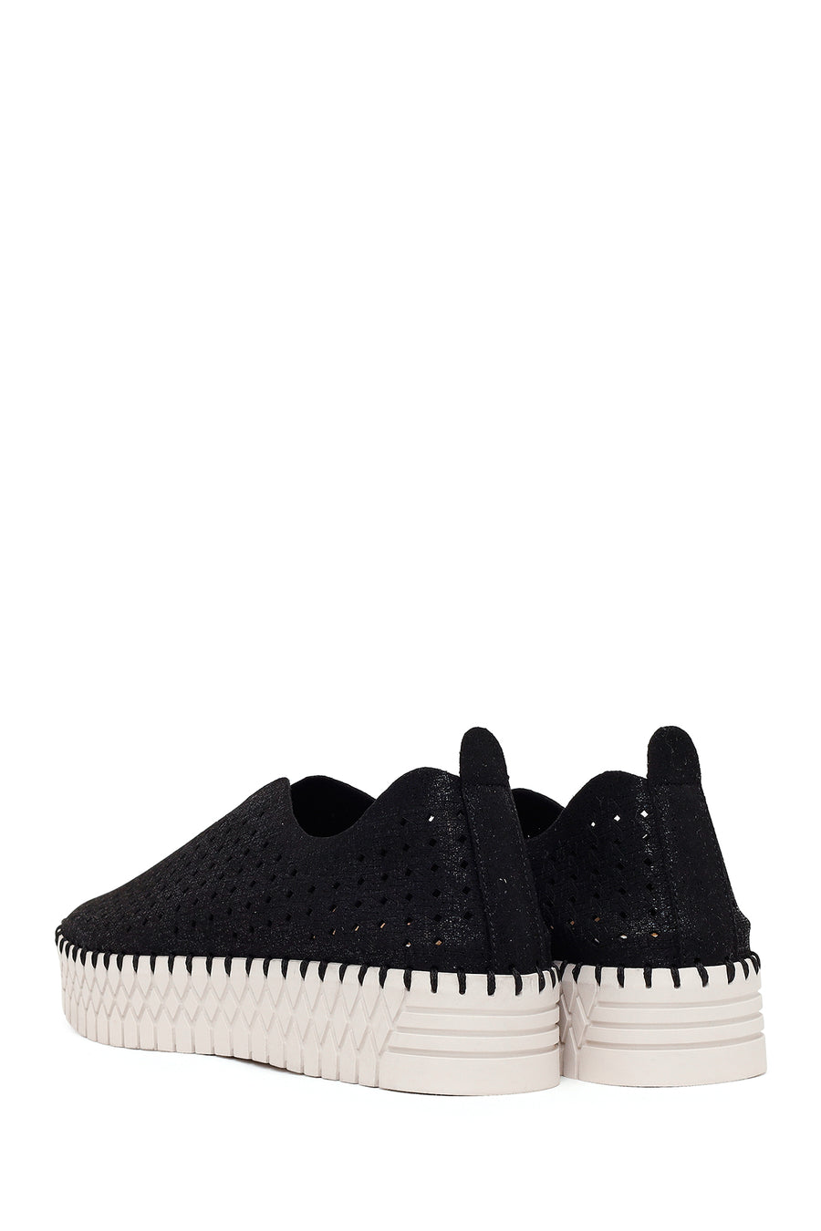 Woman Black Lace-Up Thick-Soled Casual Shoes