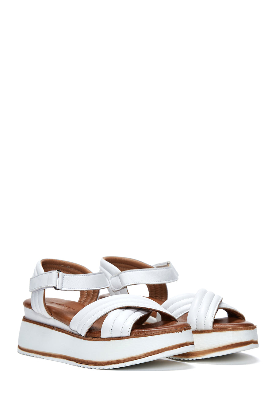 Women's Leather Wedge Heel Sandals
