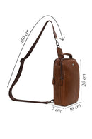 Male Brown Mini Leather Handbag | Derimod