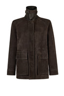Malibu Woman Brown Suede Leather Jacket | Derimod