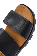 Camper Men's Black Brutus Leather Sandals | Derimod