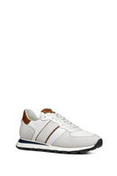 Geox Men's White Spherica Lace-up Leather Sneaker | Derimod