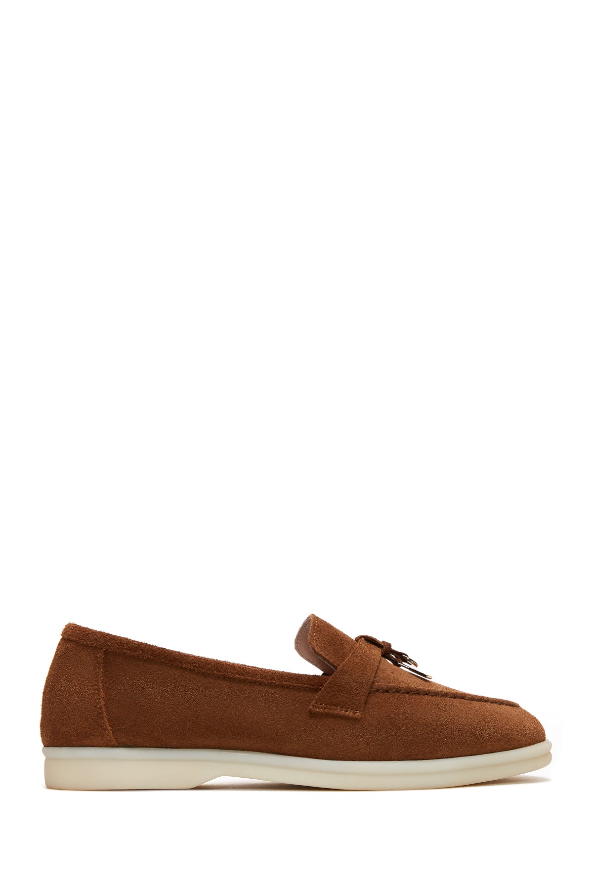 Women's Tan Suede Leather Loafer 23SFD131010 | Derimod