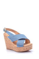 Women's Wedge Heeled Suede Sandals | Derimod