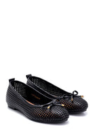 Women's Leather Bow Detailed Ballerinas | Derimod