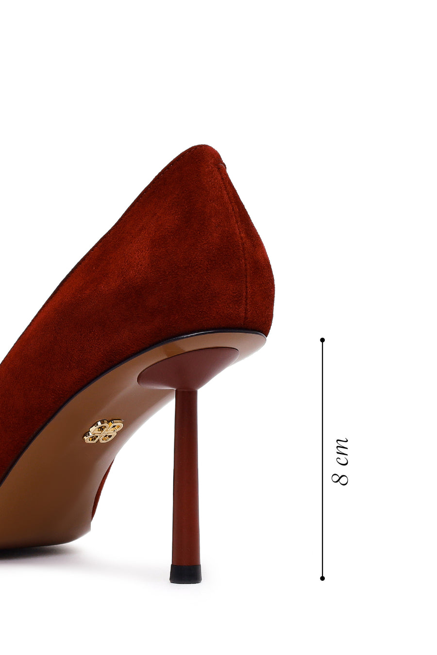 Woman Burgundy Thin Heeled Suede Shoes