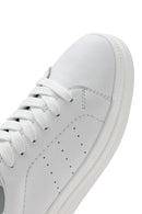 Woman White Lace-Up Leather Sneaker | Derimod