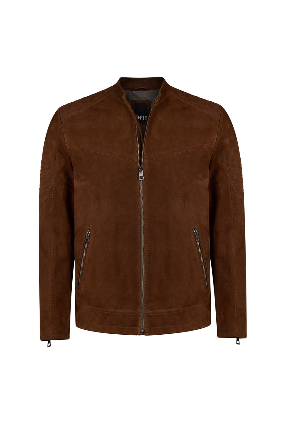 Howard Erkek Kahverengi Slim-Fit Süet Deri Ceket