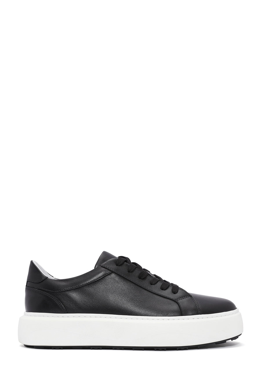 Erkek Siyah Bağcıklı Kalın Tabanlı Deri Sneaker 26SFD611818 | Derimod