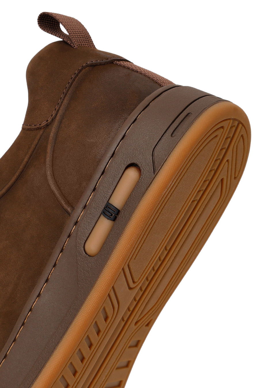 Male Brown Lace-Up Nubuck Leather Sneaker