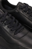 Erkek Siyah Bağcıklı Kalın Tabanlı Deri Sneaker | Derimod